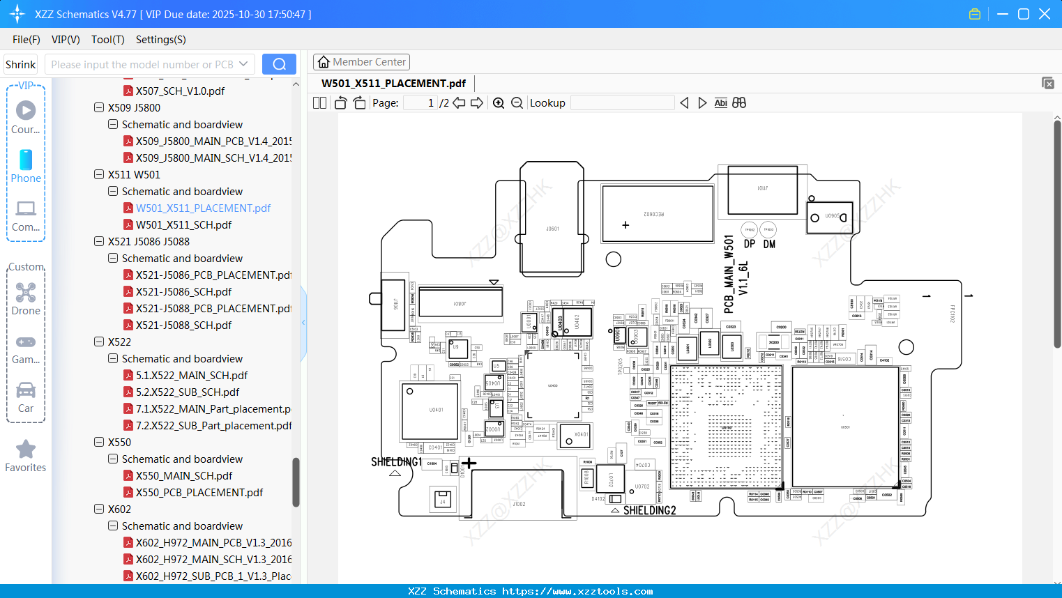 Infinix W501_X511_PLACEMENT